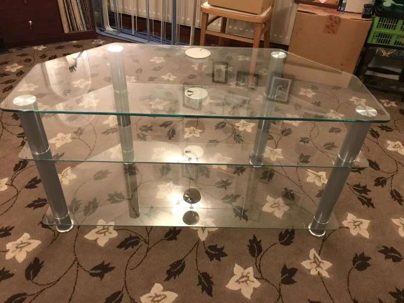 Glass tv table