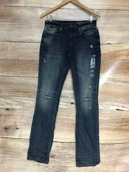 Aeropostale Blue Skinny Fit Jeans with Distressed Leg Design
