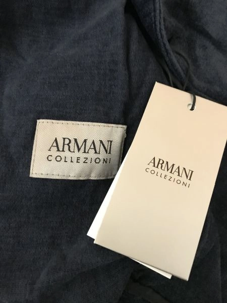 Armani Blue Relaxed Fit Velvet Look Blazer