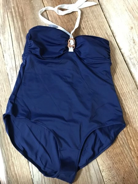 Dorina Blue Halter Neck One Piece Swimsuit with Tummy Control