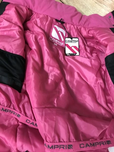 Campri Black and Pink Long Sleeve Padded Ski Jacket
