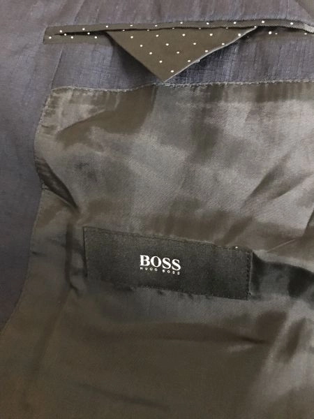 Hugo Boss Blue Long Sleeve Super 100 Blazer