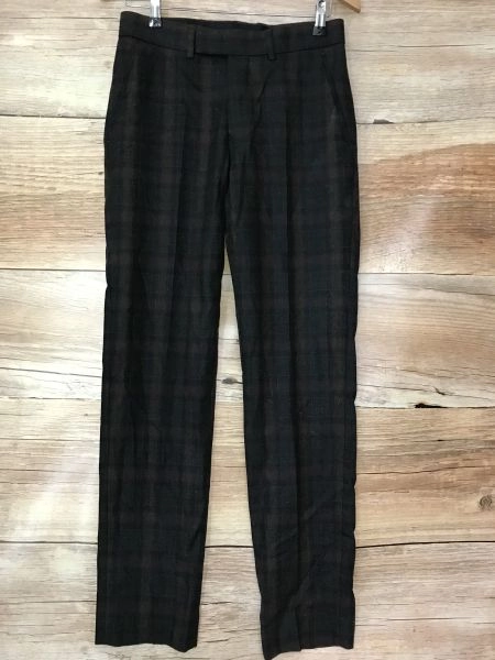 Gibson Brown Checked Regular Fit Trousers