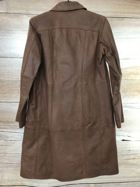 Rick Cardona Brown Long Sleeve Leather Coat