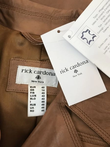 Rick Cardona Brown Long Sleeve Leather Coat