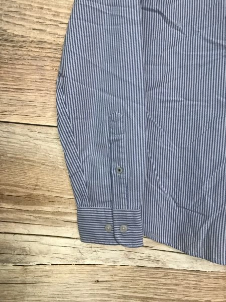 Premium by Jack and Jones Blue and White Striped Long Sleeve Button Up Shirt