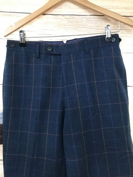 Skopes Blue Checked Tapered Fit Trousers
