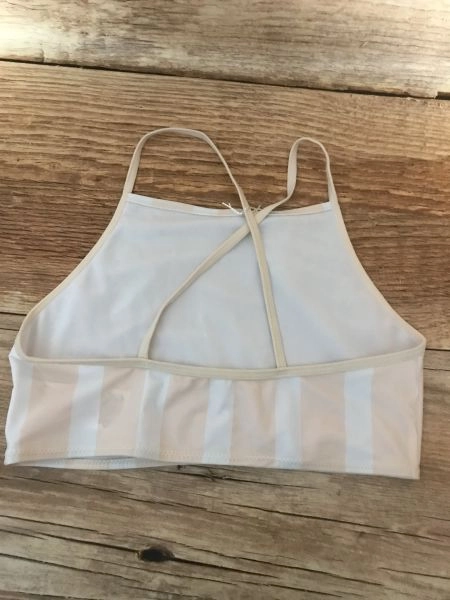 Soulcal & Co Pink and White Thin Crossback Strap Swim Top