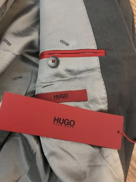 Hugo Boss Grey Long Sleeve Button Up Blazer