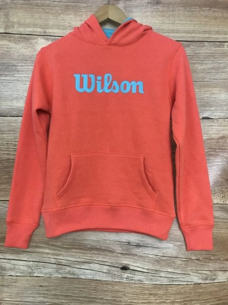 Wilson Orange Long Sleeve Hoodie with Large Logo on Front