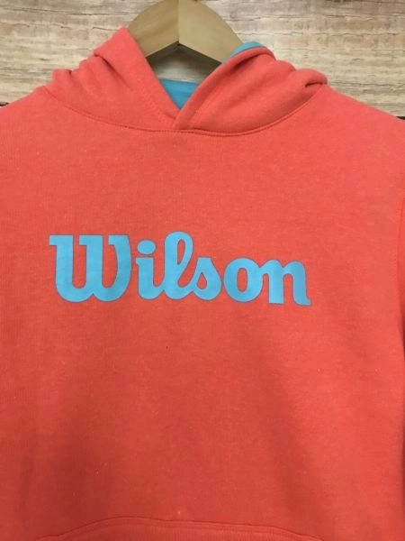 Wilson Orange Long Sleeve Hoodie with Large Logo on Front