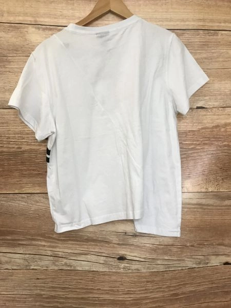Ellesse White Asymmetric Fronted Design Short Sleeve T-Shirt