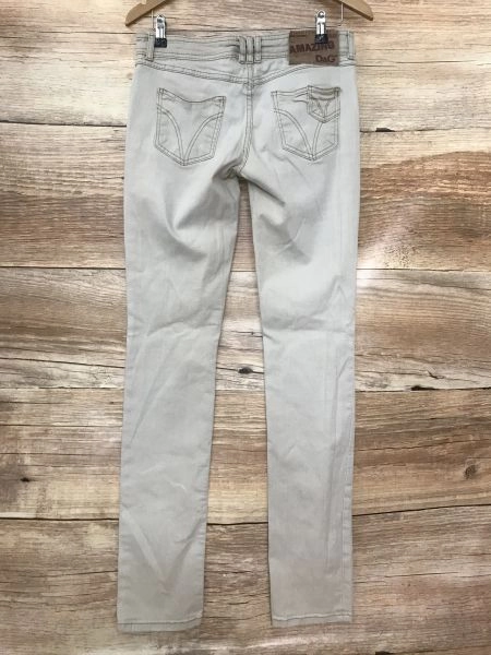 Dolce & Gabbana Cream Beige Very Tight Fit Low Rise Jeans