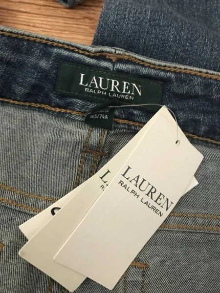 Ralph Lauren Blue Premier Straight Mid Rise Jeans