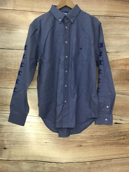 Champion Blue Long Sleeve Button Up Shirt