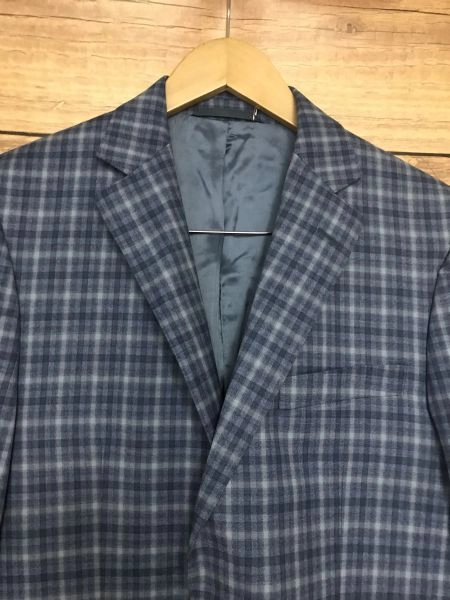 Flannels Blue Checked Long Sleeve Blazer