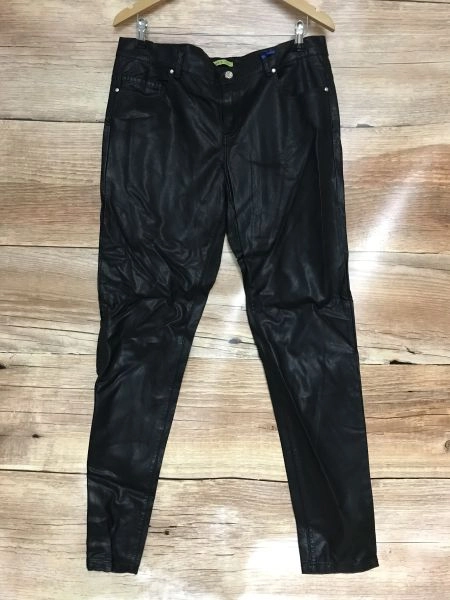 Versace Jeans Black Faux Leather Skinny Trousers