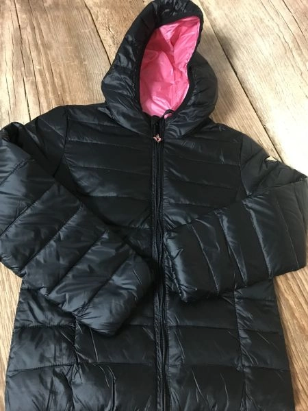 Guess Black Long Sleeve Hooded Quilted Jacket