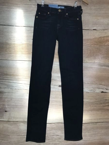 7 For All Mankind Blue Mid Rise Roxanne Slim Fit Jeans