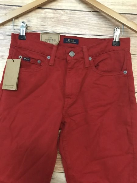 Polo Ralph Lauren Red Chrystie Kick Flare Crop Jeans