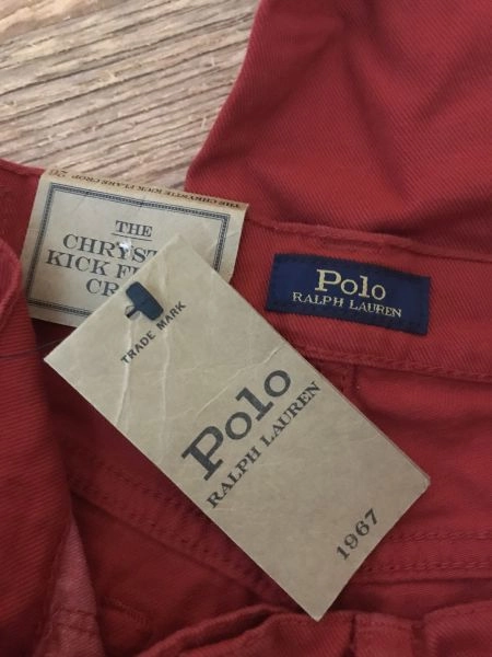 Polo Ralph Lauren Red Chrystie Kick Flare Crop Jeans