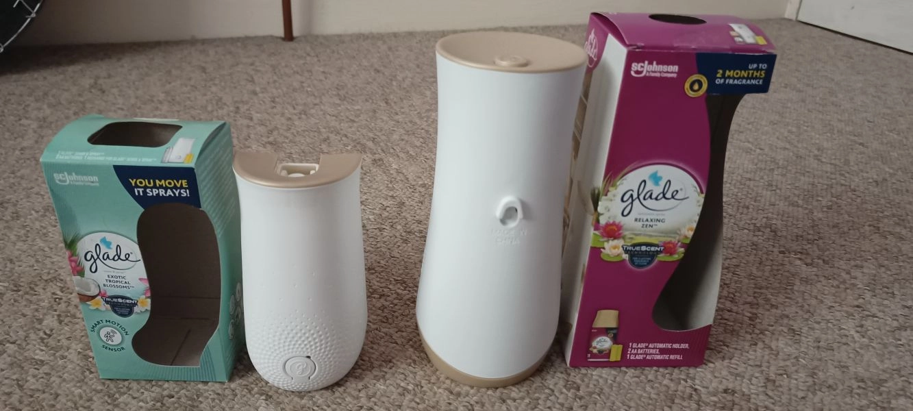 glade automatic spray sense and spray air fresheners with free postage
