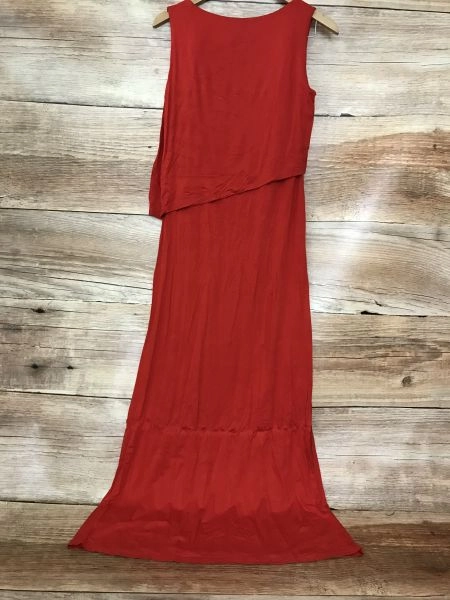 Phase Eight Red Sleeveless Long Length Summer Dress with Layered Body