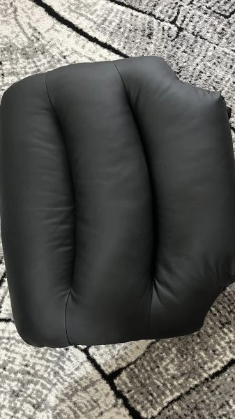 Two black leather sofa