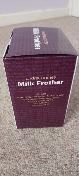 brand new in box andrew james milk frother with free postage