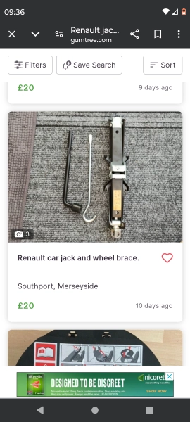Renault/Nissan jack and wheel brace