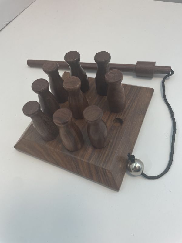 Wooden bar bowling game