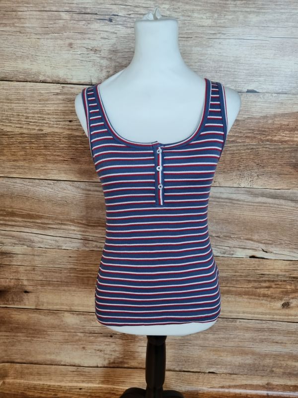Red, white and blue vest top