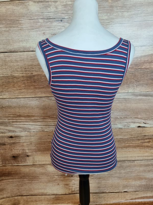 Red, white and blue vest top