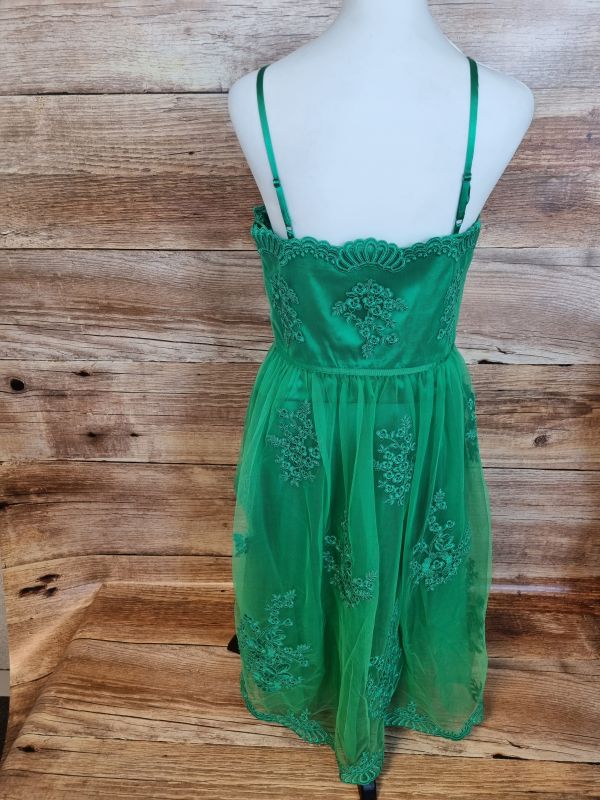 Green netted dress