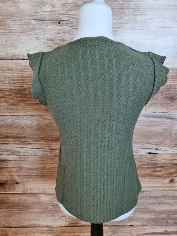 Olive green short sleeve top