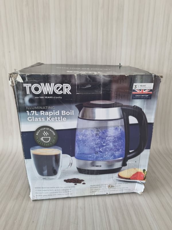 Tower T10040 Rapid Boil Glass Kettle