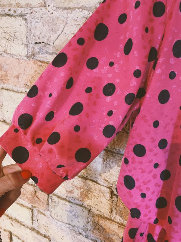 Vintage 1980s pink polka dot dress Size 8/10