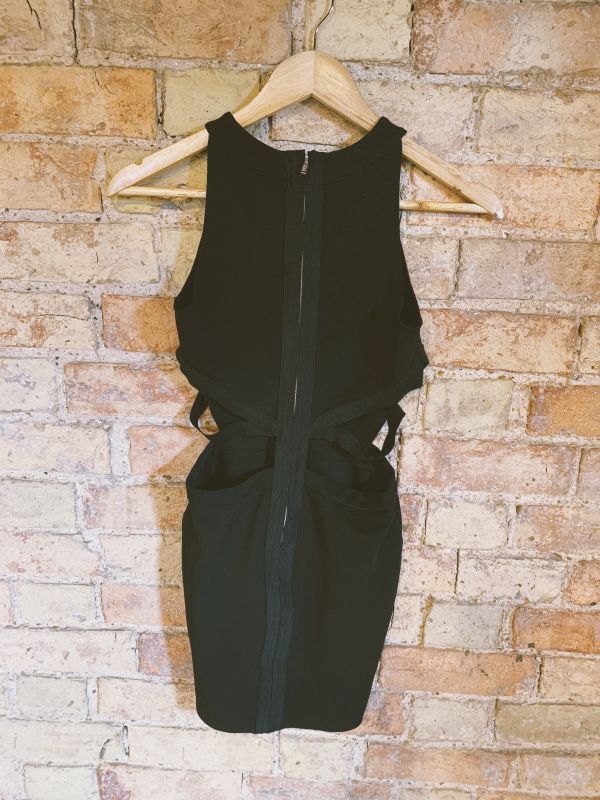 Sexy black ‘Topshop’ dress with side cut outs Size 6