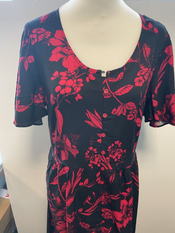 Black and red floral dress