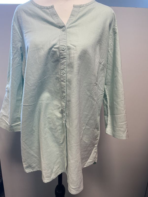 Mint linen blouse