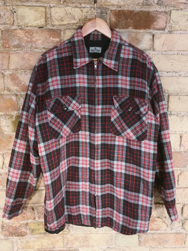 Vintage 1990s zip front lined flannel shirt