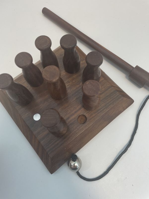 Wooden bar bowling game