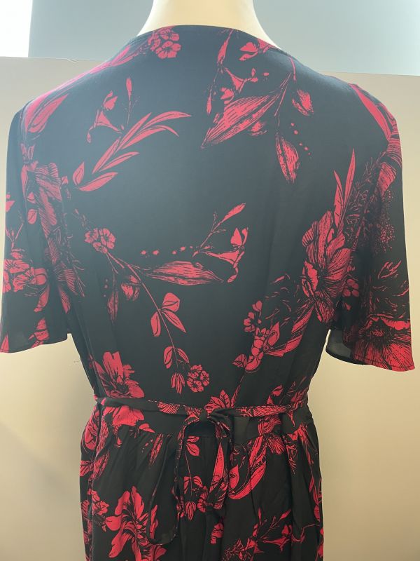 Black and red floral dress