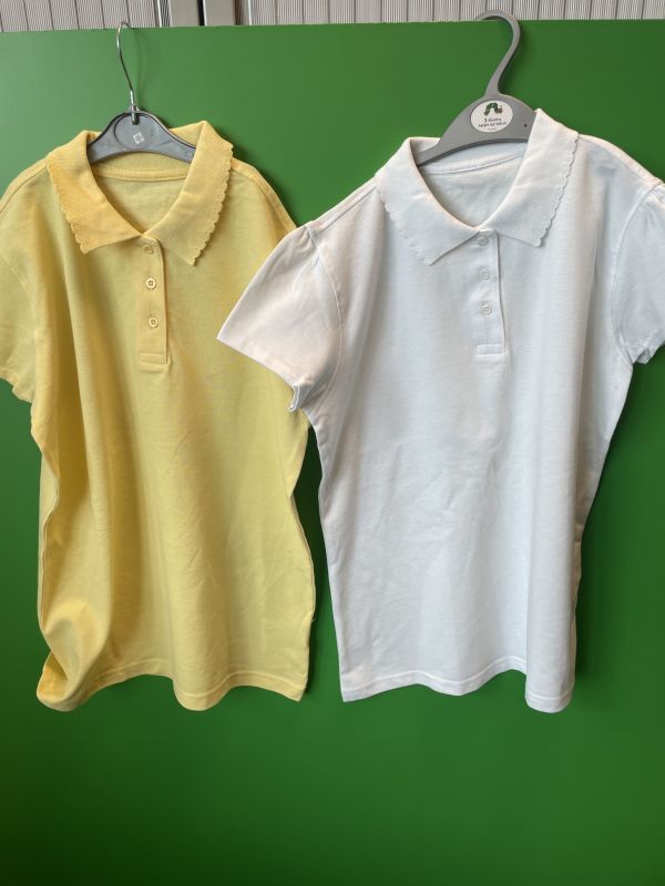 Pack of 2 yellow and white polo shirts