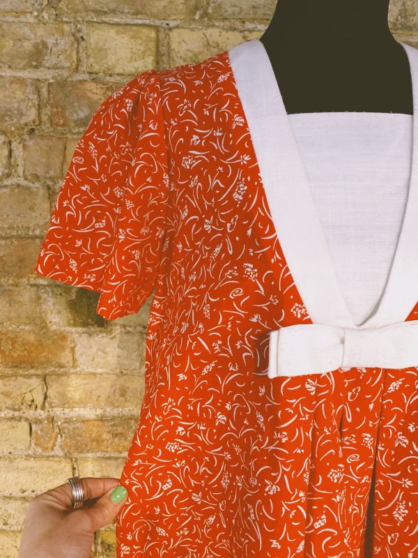 Vintage 1980s midi summer dress Size 16