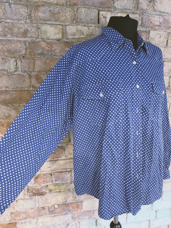 Vintage 1990s cottons polka shirt Size XL