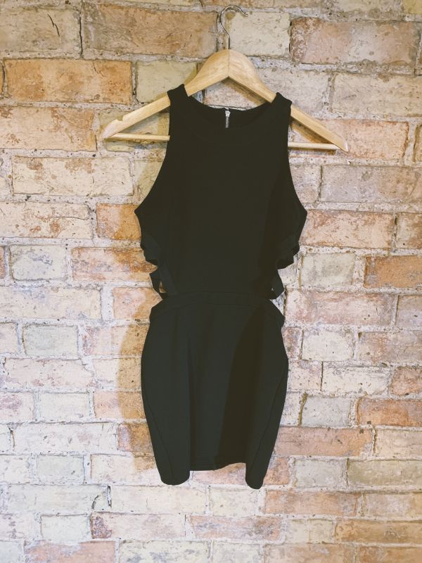 Sexy black ‘Topshop’ dress with side cut outs Size 6