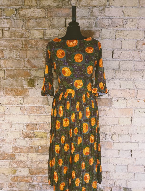 Vintage handmade midi dress Size 12-14