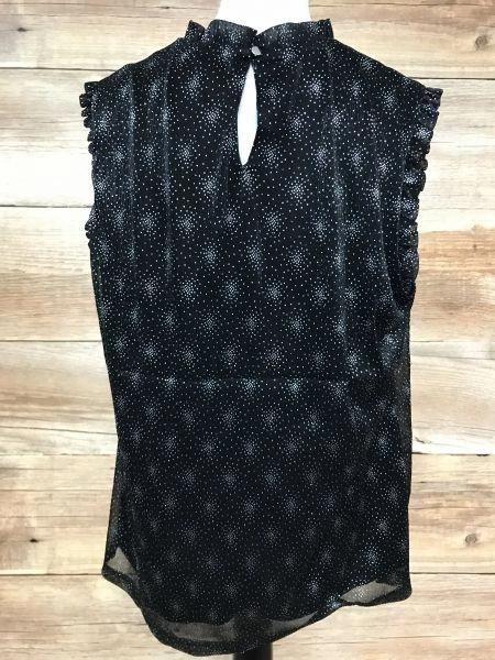 Oasis Black and Silver Sleeveless Top
