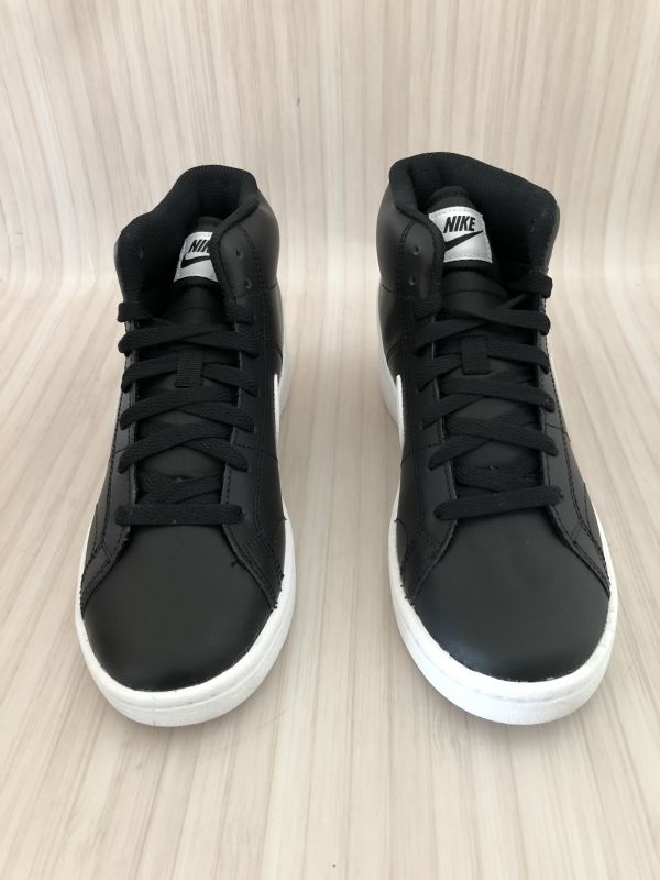 NIKE COURT ROYALE 2 MID TOP BLACK & WHITE LACE UP TRAINER